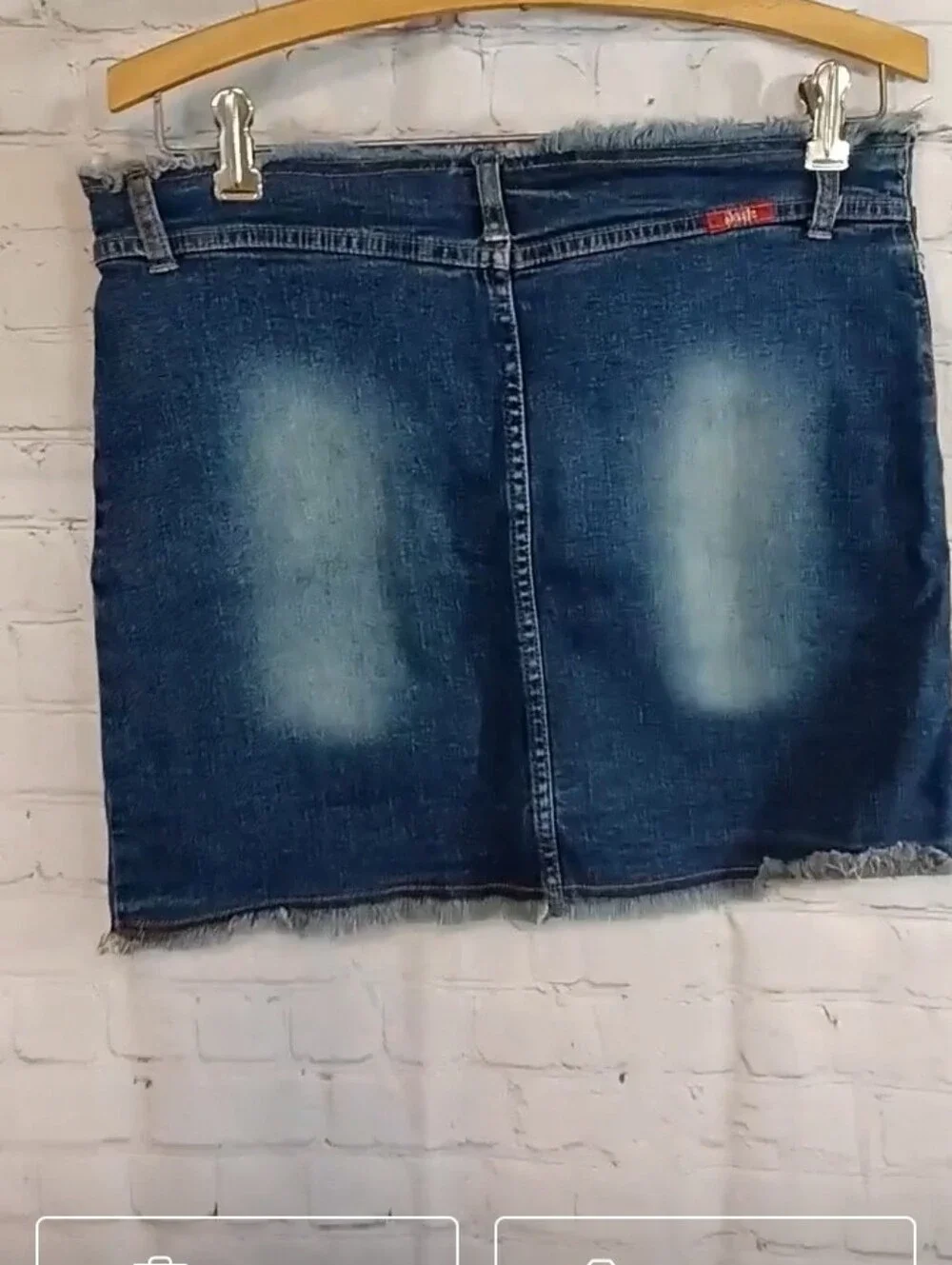 vintage jalate wear y2k distressed denim mini skirt size 7/8